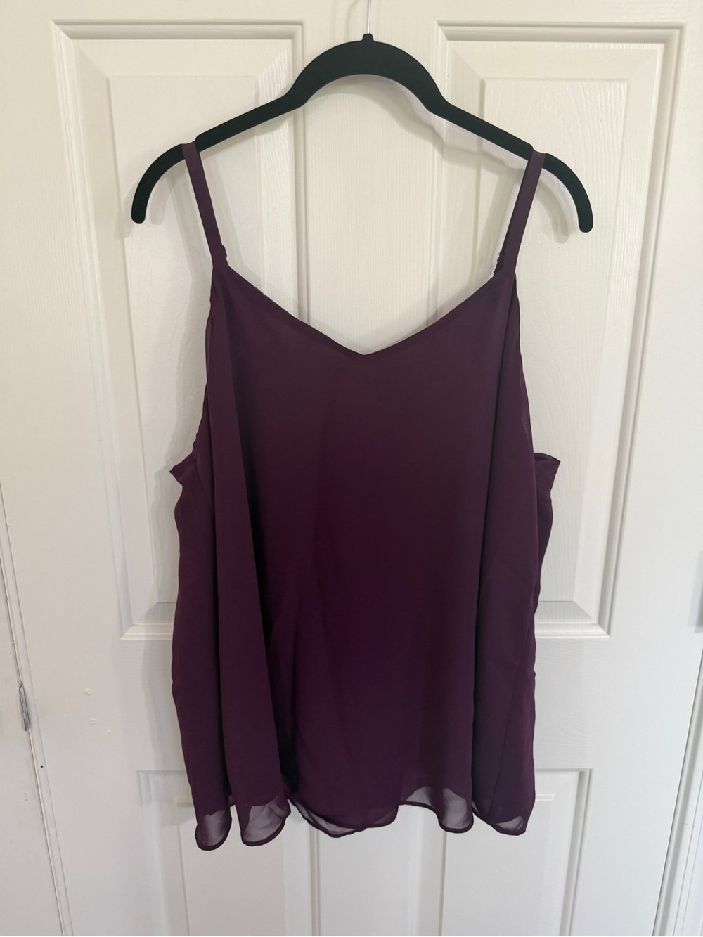 Torrid Sophie 1X Deep Plum Chiffon Double Layer Cami Tank Top Plus Size